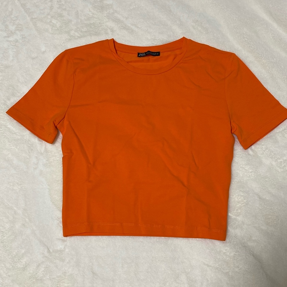 Zara Orange Top Crop Small